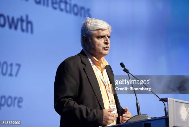 Shyamsundar, chief executive officer of Air India Express Ltd., speaks during the Aviation Festival Asia in Singapore, on Tuesday, Feb. 21, 2017. Air...