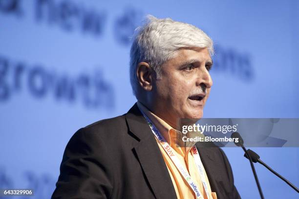 Shyamsundar, chief executive officer of Air India Express Ltd., speaks during the Aviation Festival Asia in Singapore, on Tuesday, Feb. 21, 2017. Air...