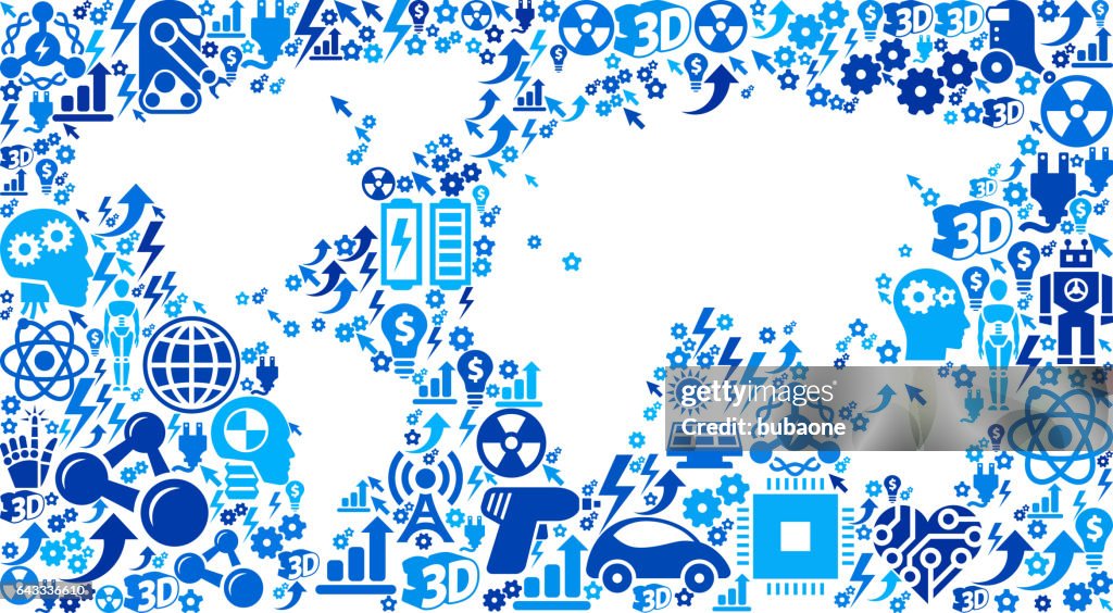 World Map Robots And Robotics Automation Pattern High-Res Vector ...