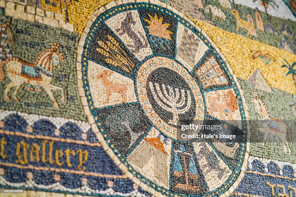 Mosaic Tile of Hanukkah Candlestick