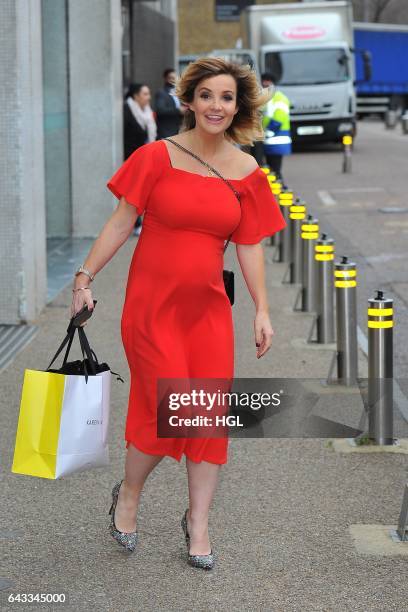 Presenter Helen Skelton seen showing off her Baby Bump outside the iTV Studios on February 21, 2017 in London, England.