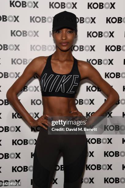 Trainer Antoine Dunn and sister Jourdan Dunn kick of the KOBOX city studio with a boxing workout on February 21, 2017 in London, England.