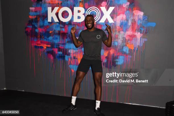 Trainer Antoine Dunn and sister Jourdan Dunn kick of the KOBOX city studio with a boxing workout on February 21, 2017 in London, England.