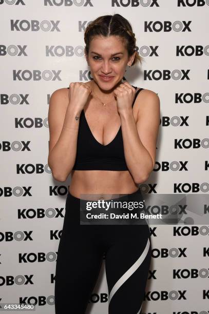 Ashley Roberts attends as KOBOX Trainer Antoine Dunn and sister Jourdan Dunn kick of the KOBOX city studio with a boxing workout on February 21, 2017...