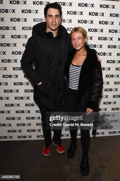 Josh Patterson and Jess Woodley attend as KOBOX Trainer Antoine Dunn and sister Jourdan Dunn kick of the KOBOX city studio with a boxing workout on...