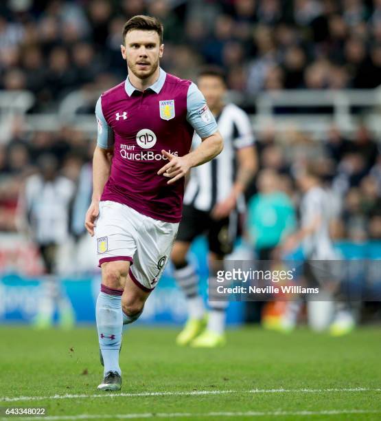 Scott Hogan of Aston Villa during the Sky Bet Championship match between Newcastle United and Aston Villa at St James' Park on February 20, 2017 in...