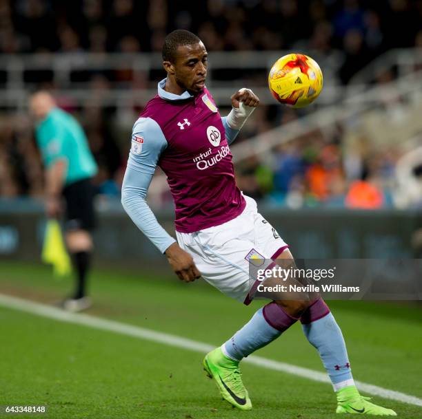 Jonathan Kodjia of Aston Villa during the Sky Bet Championship match between Newcastle United and Aston Villa at St James' Park on February 20, 2017...