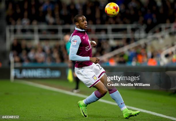 Jonathan Kodjia of Aston Villa during the Sky Bet Championship match between Newcastle United and Aston Villa at St James' Park on February 20, 2017...