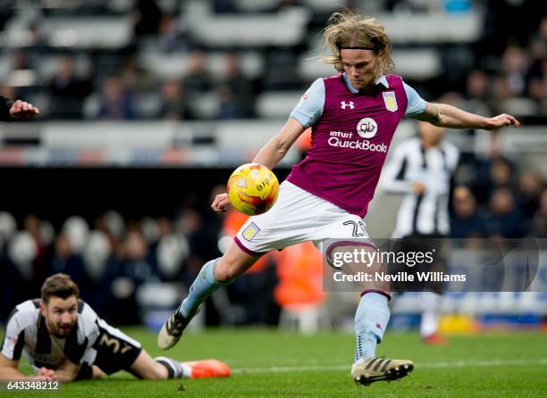 Birkir Bjarnason of Aston Villa during the Sky Bet Championship match between Newcastle United and Aston Villa at St James' Park on February 20, 2017...