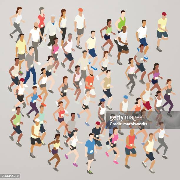 Marathon runners illustration