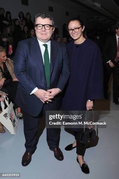 Tom Watson and Caroline Rush attend the J.JS Lee show during the London Fashion Week February 2017 collections on February 21, 2017 in London,...