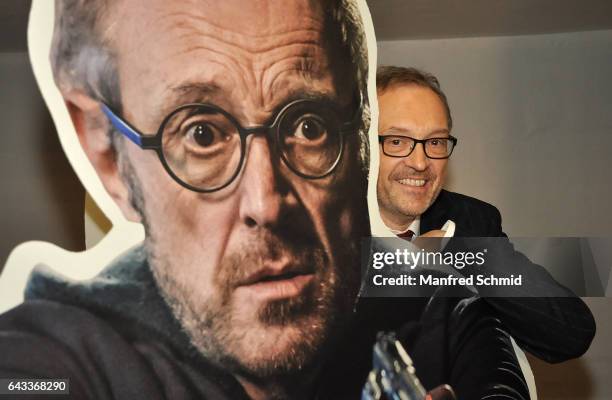 Josef Hader poses during the Vienna premiere of the film 'Wilde Maus' at Gartenbau Kino on February 16, 2017 in Vienna, Austria.