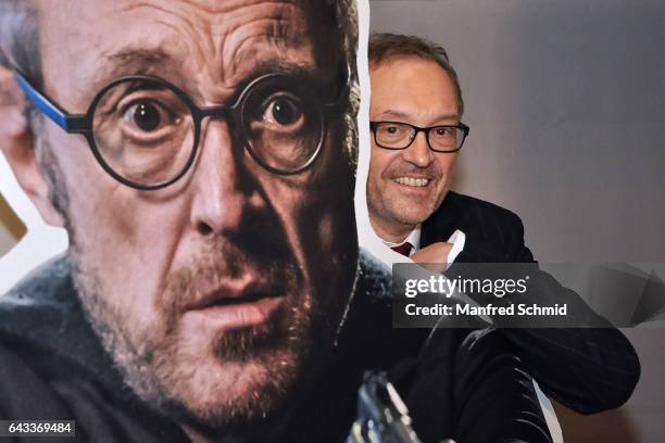 Josef Hader poses during the Vienna premiere of the film 'Wilde Maus' at Gartenbau Kino on February 16, 2017 in Vienna, Austria.