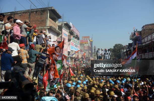 Chief Minister of the northern Indian state of Uttar Pradesh and Samajwadi Party leader Akhilesh Yadav and Congress Party vice- President Rahul...