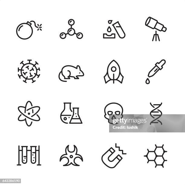 ilustrações de stock, clip art, desenhos animados e ícones de science - outline icon set - pipeta
