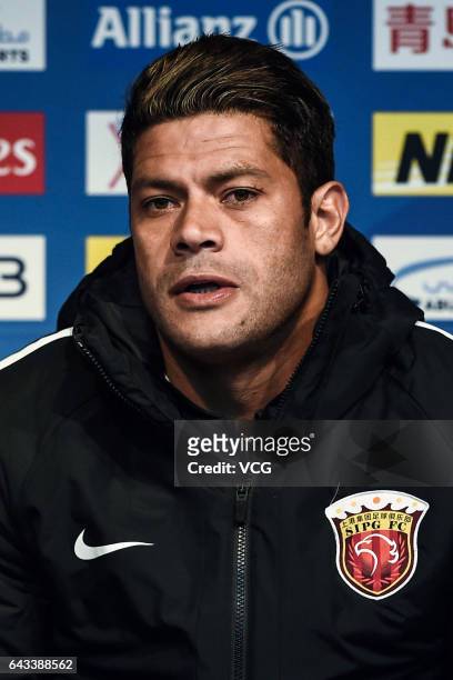 Hulk of Shanghai SIPG attends a press conference after the AFC Asian Champions League group match between FC Seoul and Shanghai SIPG at Seoul World...