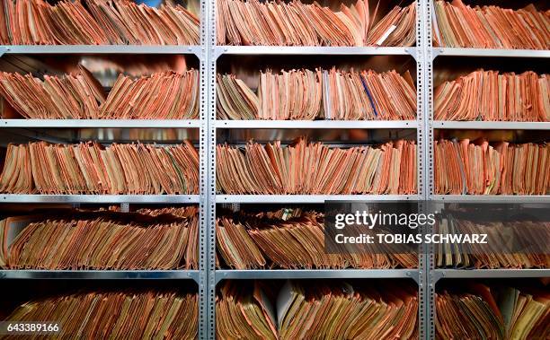The records of the Stasi, former East German secret police, are stored at the Stasi records archive, in Berlin on February 21, 2017 in Berlin. - The...