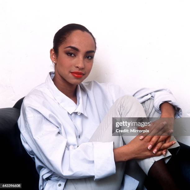 British singer songwriter Sade Adu, lead singer of the R&B group Sade, August 1985.