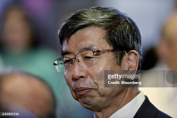 Takehiko Nakao, president of the Asian Development Bank, attends the Asian Development Bank 50th Anniversary reception in Manila, the Philippines, on...