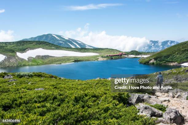 hakuba-oike - nagano prefecture stock pictures, royalty-free photos & images