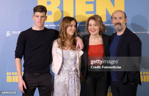 Miguel Bernardeu, Georgina Amoros, Maria Pujalte and Javier Camara attend a photocall for 'Es Por Tu Bien' at the Hesperia Hotel on February 21, 2017...