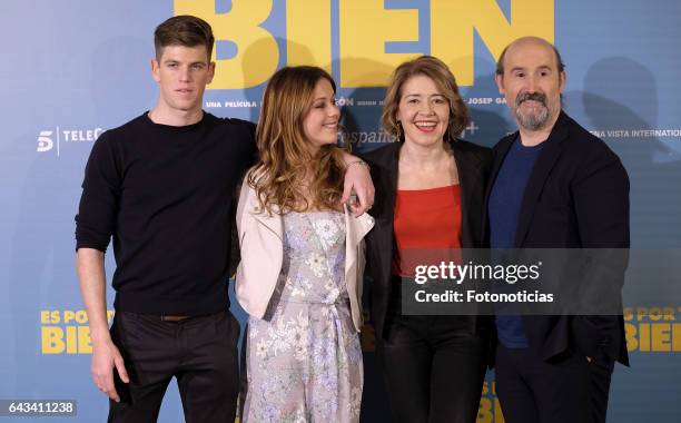 Miguel Bernardeu, Georgina Amoros, Maria Pujalte and Javier Camara attend a photocall for 'Es Por Tu Bien' at the Hesperia Hotel on February 21, 2017...