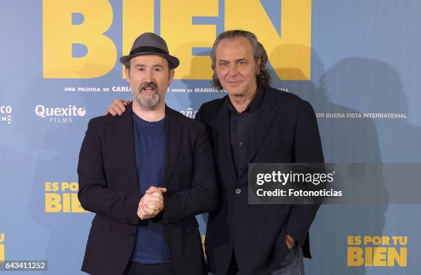 Javier Camara and Jose Coronado attend a photocall for 'Es Por Tu Bien' at the Hesperia Hotel on February 21, 2017 in Madrid, Spain.