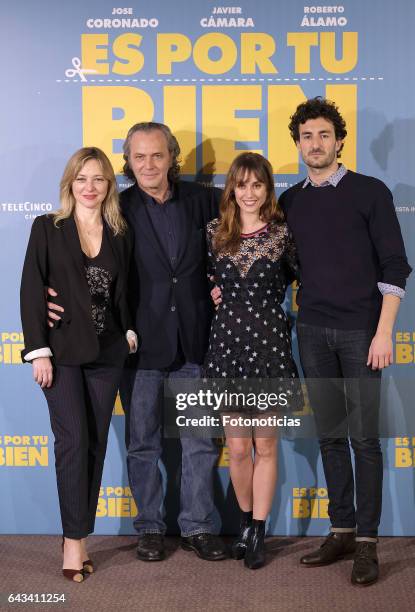 Pilar Castro, Jose Coronado, Silvia Alonso and Miki Esparbe attend a photocall for 'Es Por Tu Bien' at the Hesperia Hotel on February 21, 2017 in...