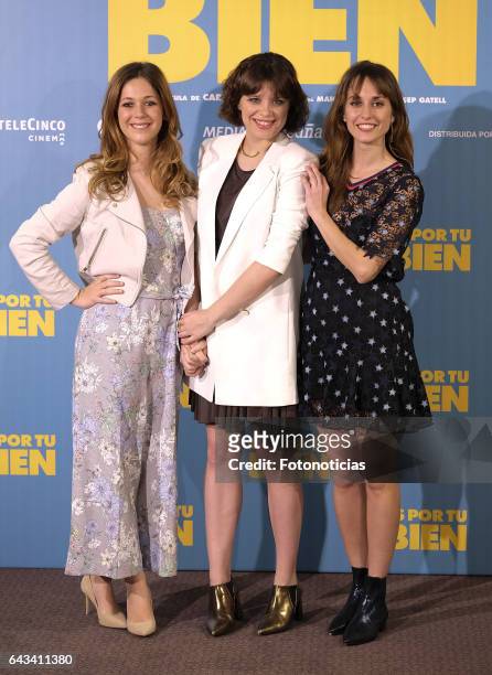 Georgina Amoros, Andrea Ros and Silvia Alonso attend a photocall for 'Es Por Tu Bien' at the Hesperia Hotel on February 21, 2017 in Madrid, Spain.