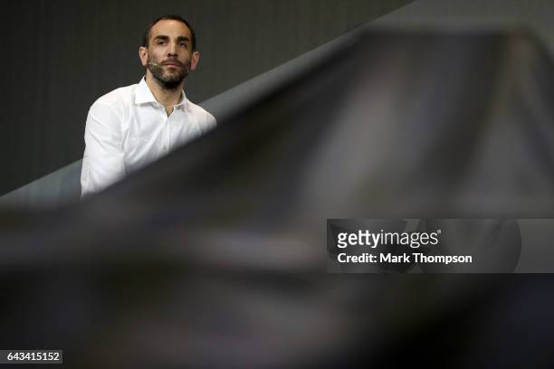 Renault Sport Managing Director Cyril Abiteboul looks on during the launch of the Renault Sport Formula One team's 2017 car, the RS17, on February...