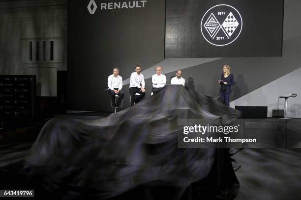 Renault Sport Chief Technical Officer Bob Bell, Renault Sport Managing Director Cyril Abiteboul, Renault Sport President Jerome Stoll and Executive...
