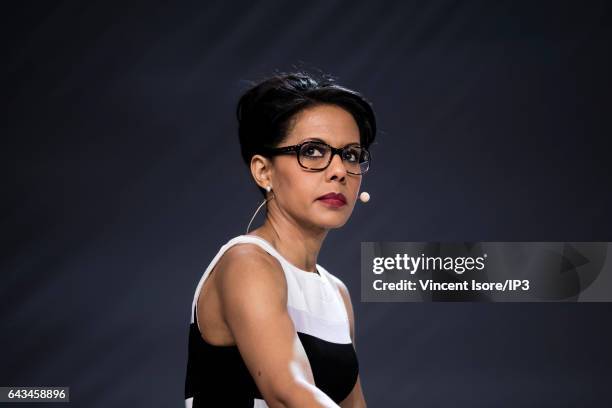 French journalist Audrey Pulvar leads the conference entitled 'Place de la sant' at the Palais Brongniart on February 21, 2017 in Paris, France....