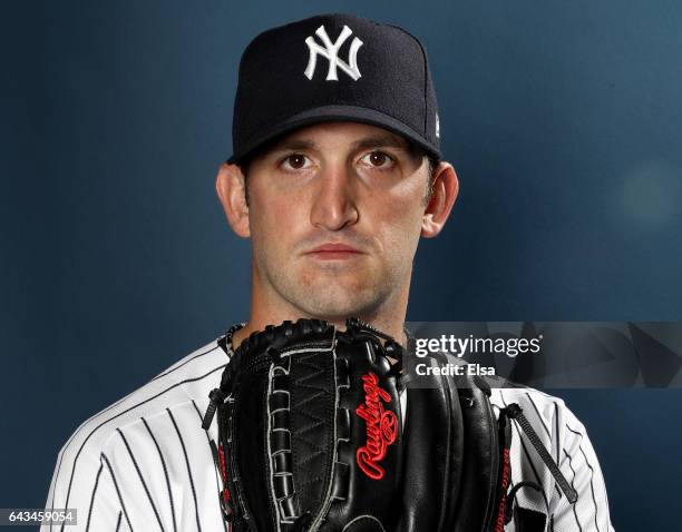 Jonathan Niese of the New York Yankees poses for a portrait during the New York Yankees photo day on February 21, 2017 at George M. Steinbrenner...