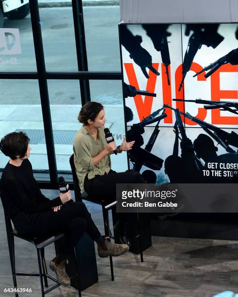 Journalists Gianna Toboni and Isobel Yeung attend the AOL Build Series at Build Studio on February 21, 2017 in New York City.