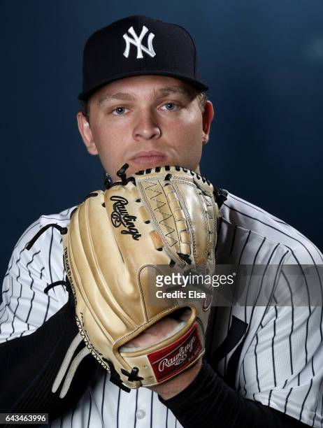 Chance Adams of the New York Yankees poses for a portrait during the New York Yankees photo day on February 21, 2017 at George M. Steinbrenner Field...