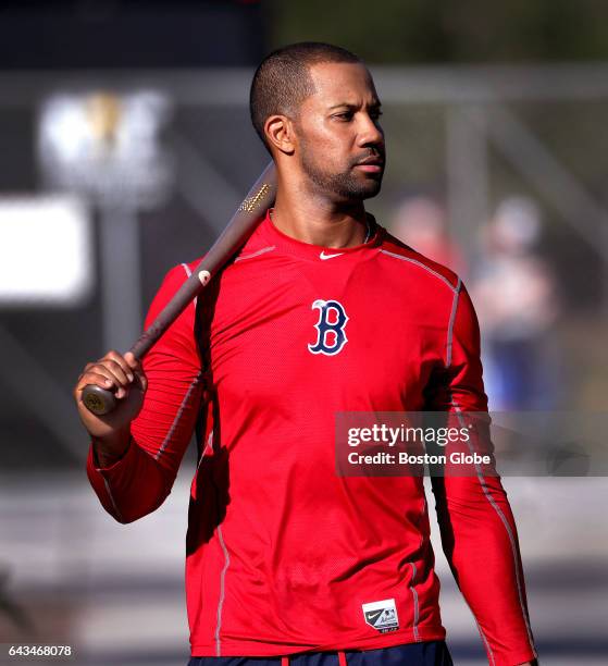 Boston Red Sox outfielder Chris Young is pictured on day eight of Red Sox Spring Training at Jet Blue Park in Fort Myers, FL on Feb. 20, 2017.