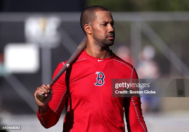 Boston Red Sox outfielder Chris Young is pictured on day eight of Red Sox Spring Training at Jet Blue Park in Fort Myers, FL on Feb. 20, 2017.