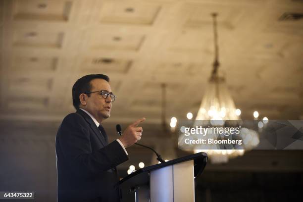 Ildefonso Guajardo, Mexico's economy minister, speaks during the Canadian Council for the America's New Strategies for a New North America conference...