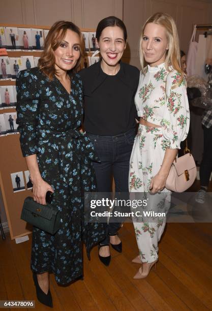 Narmina Marandi, , Emilia Wickstead and Alice Naylor-Leyland attend the Emilia Wickstead AW17 catwalk show at The College on February 18, 2017 in...