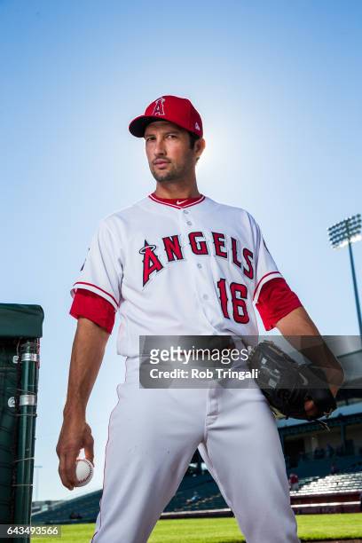 Huston Street of the Los Angeles Angels of Anaheim poses for a portrait during Angels Photo Day at Tempe Diablo Stadium on February 21, 2017 in...