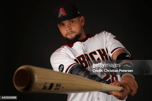 Oscar Hernandez of the Arizona Diamondbacks poses for a portrait during photo day at Salt River Fields at Talking Stick on February 21, 2017 in...