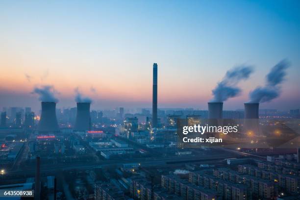 petrochemical industrial plant power station - electronic vapor stock pictures, royalty-free photos & images