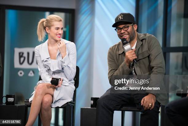 Allison Williams and Jordan Peele attend AOL Build Series to discuss their film "Get Out" at Build Studio on February 21, 2017 in New York City.