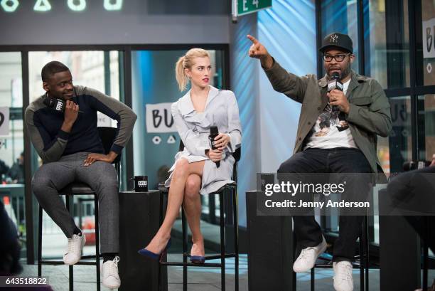 Daniel Kaluuya, Allison Williams and Jordan Peele attend AOL Build Series to discuss their film "Get Out" at Build Studio on February 21, 2017 in New...