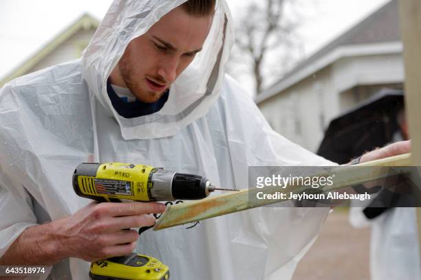 Gordon Hayward of the Utah Jazz participate during the NBA Cares Day of Service as part of 2017 All-Star Weekend at the KaBOOM! Rebuilding Together...