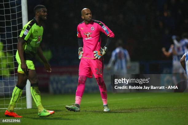 Ali Al-Habsi of Reading dejected after conceding a goal to make it 1-0 during the Sky Bet Championship match between Huddersfield Town and Reading at...