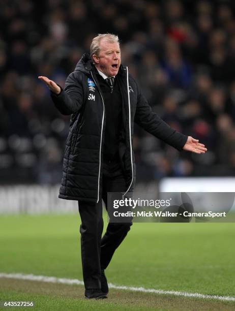 Derby County's Manager Steve McClaren during the Sky Bet Championship match between Derby County and Burton Albion at iPro Stadium on February 21,...