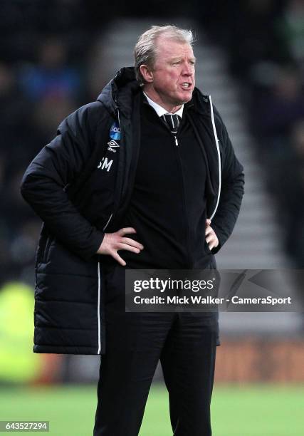 Derby County's Manager Steve McClaren looks unhappy during the Sky Bet Championship match between Derby County and Burton Albion at iPro Stadium on...