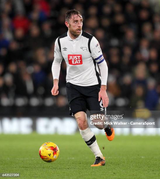 Derby County's Richard Keogh during the Sky Bet Championship match between Derby County and Burton Albion at iPro Stadium on February 21, 2017 in...