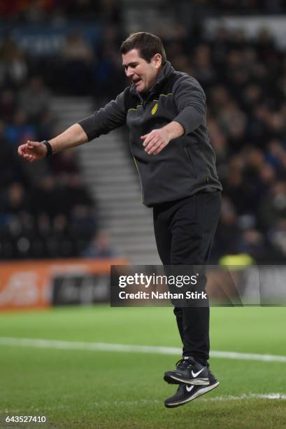 Derby, ENGLANDNigel Clough manager of Burton Albion shows his frustration during the Sky Bet Championship match between Derby County and Burton...